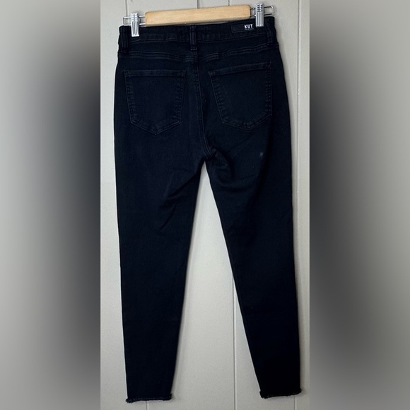 Kut From The Kloth Raw Hem Skinny High Rise Black Jeans Womens Size 2 - Picture 2 of 10